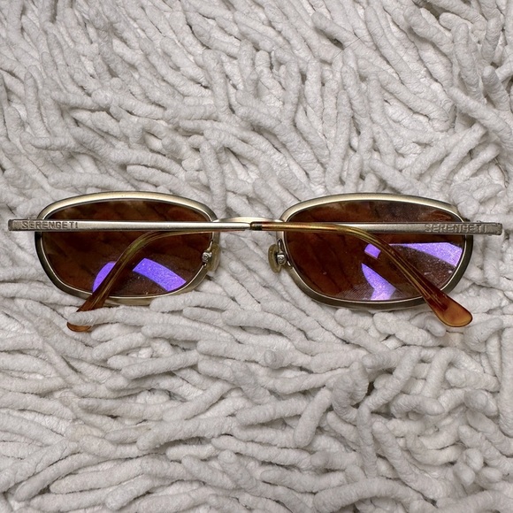 SERENGETI Visa DR6418 VINTAGE Antique Gold Sunglasses Brown Lens Rare Japan - Picture 4 of 8